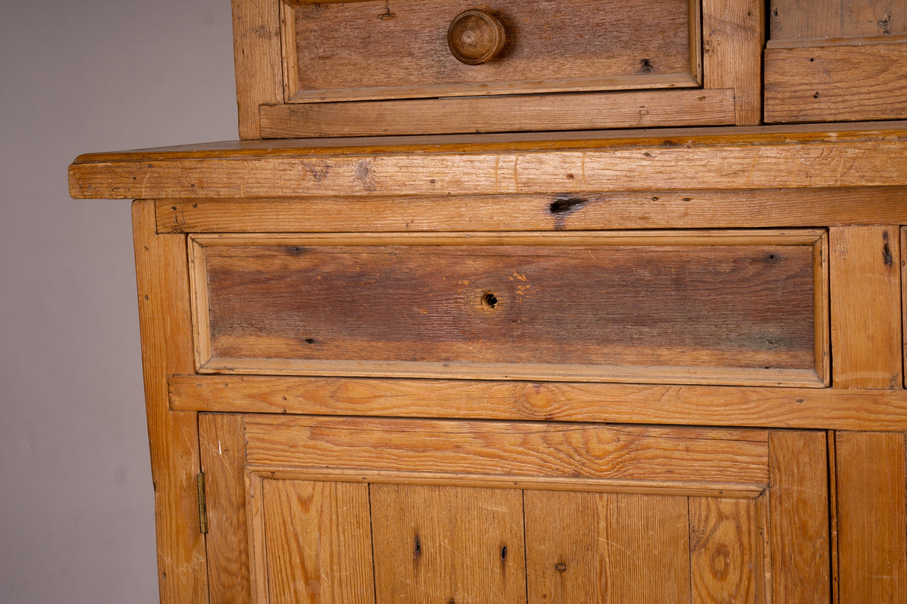 A stripped pine dresser, W.185cm D.66cm H.202cm